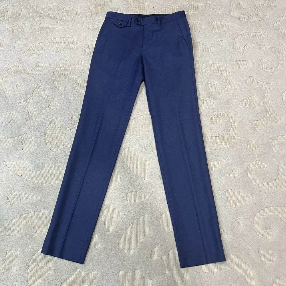Bonobos Pants Mens 29x34 Blue Jetsetter Wool Stretch Slim Fit Trouser Marzotto